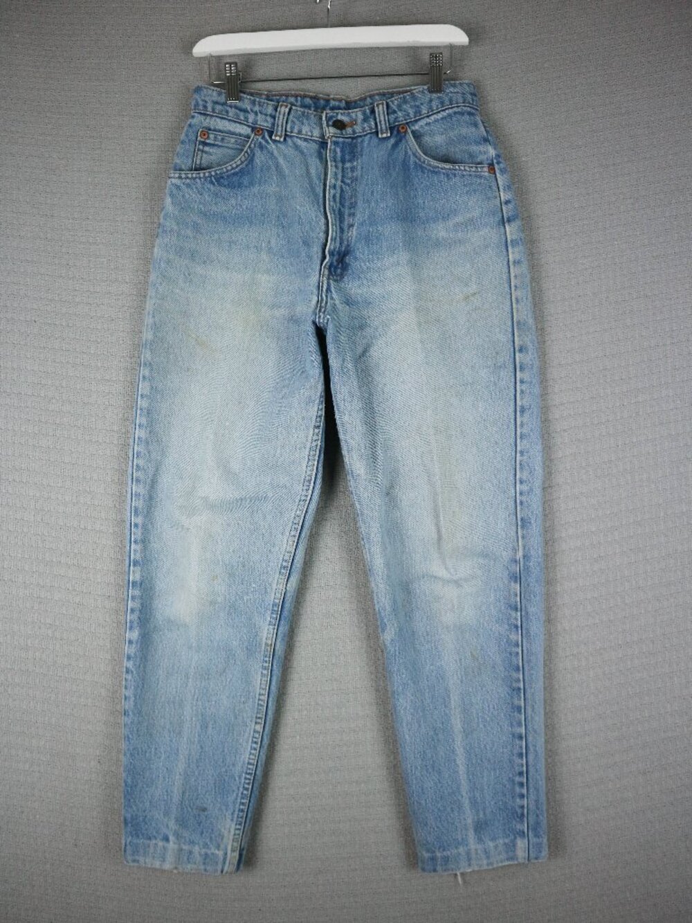 Levi's 1980s Womens Orange Tab Tapered Fit Denim Jeans Vintage VTG hemmed